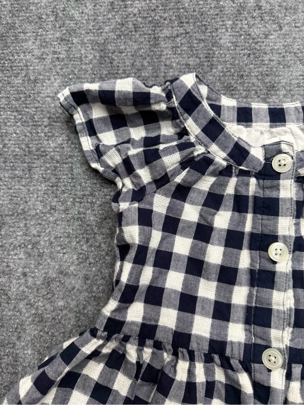 Baby Gap Toddler Girls Sz 3 Black & White Gingham Button-Front Dress